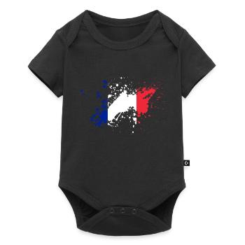 Blob drapeau france - Body à manches courtes Premium Bébé - noir - Devant