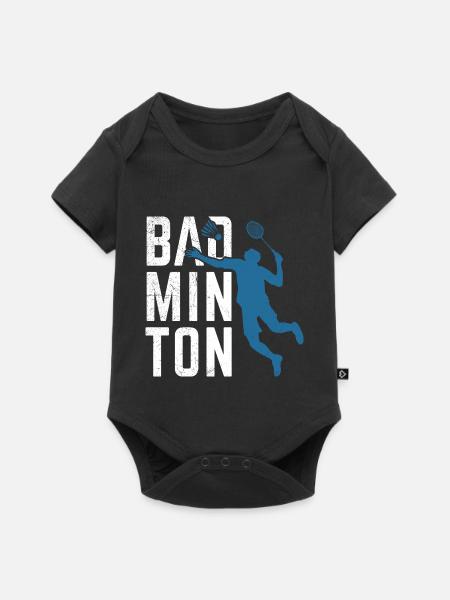 Badminton Sport - Baby Premium Kurzarmbody - Schwarz