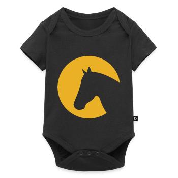Cadeau cheval cheval de lune poney cavalier enfants - Body à manches courtes Premium Bébé - noir - Devant