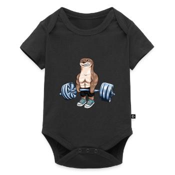 Loutroir de poids soulever cadeau Gym Fitness Hommes - Body à manches courtes Premium Bébé - noir - Devant
