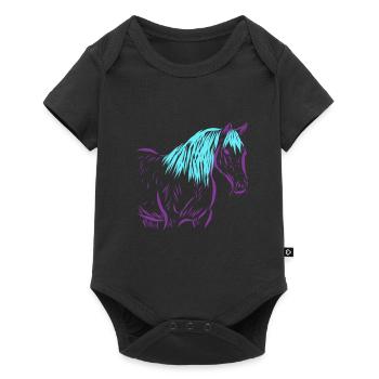 Horse - Baby Premium short-sleeve bodysuit - black - Front