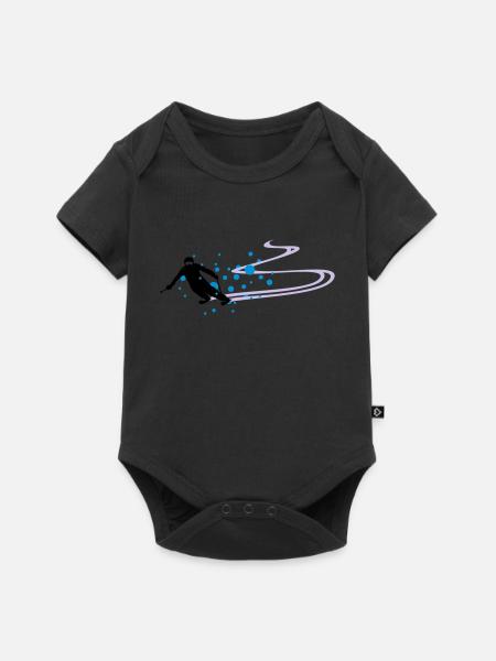 Sport - Skifahrer - Baby Premium Kurzarmbody - Schwarz