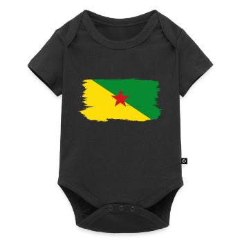 Drapeau Guyane française grunge - Body à manches courtes Premium Bébé - noir - Devant