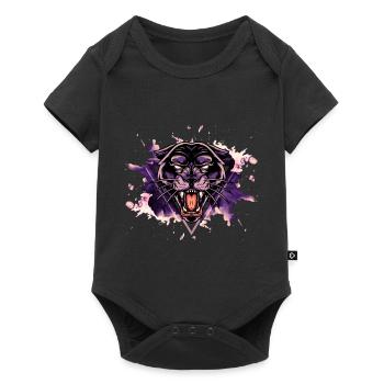 Panther Panter Purple Black Splash Predator Animal - Baby Premium short-sleeve bodysuit - black - Front