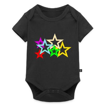 étoiles colorées - Body à manches courtes Premium Bébé - noir - Devant