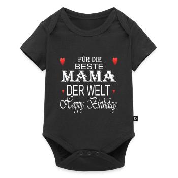 Geburtstag Mama - Baby Premium Kurzarmbody - Schwarz - Vorne