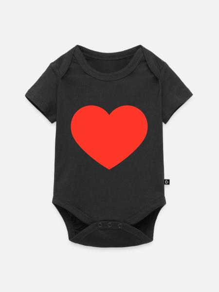 Coeur rouge - Body à manches courtes Premium Bébé - noir