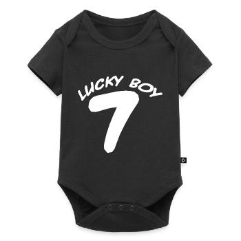Happy Boy Number 7 I Lucky Boy Number 7 - Baby Premium short-sleeve bodysuit - black - Front