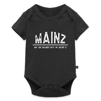Mainz Koordinaten Mainzer Geschenk Lustig - Baby Premium Kurzarmbody - Schwarz - Vorne