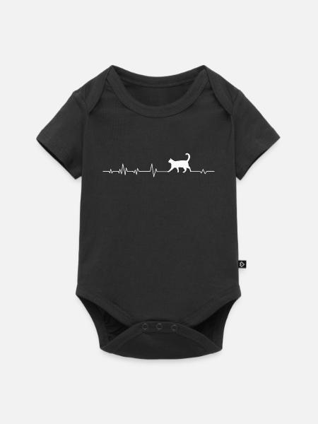Katze Katzen - Baby Premium Kurzarmbody - Schwarz