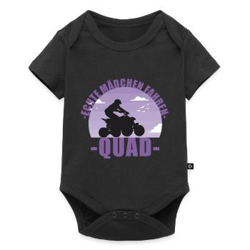 Echte Mädchen fahren Quad! Motorsport Geschenk - Baby Premium Kurzarmbody - Schwarz - Vorne