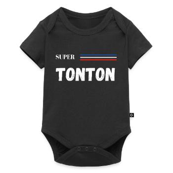 super tonton - t-shirt assorti - Body à manches courtes Premium Bébé - noir - Devant