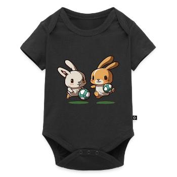 Bunnies Play Soccer Bunny Ball Sports - Baby Premium short-sleeve bodysuit - black - Front