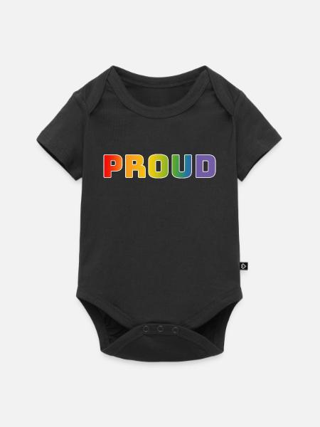 Regenbogen proud weiss - Baby Premium Kurzarmbody - Schwarz