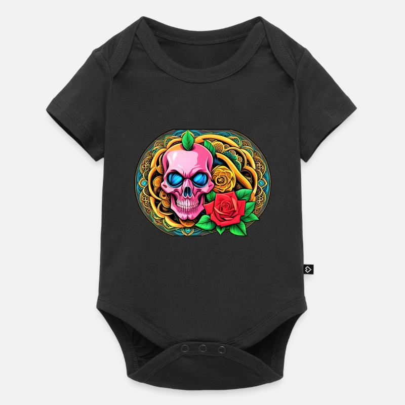 Skulls 'n' Roses - Crâne Rose - Body à manches courtes Premium Bébé - noir