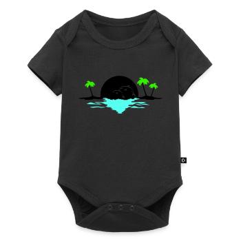 sunset delfine - Baby Premium Kurzarmbody - Schwarz - Vorne