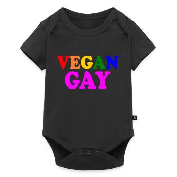 Vegan gay - Body à manches courtes Premium Bébé - noir - Devant