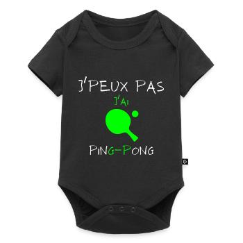 j'peux pas j'ai ping pong - Body à manches courtes Premium Bébé - noir - Devant