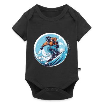 Snowboarding or skiing and then après ski - Baby Premium short-sleeve bodysuit - black - Front