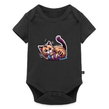 Cat playing with Yarn (Magical Animals Collection) - Baby Premium short-sleeve bodysuit - black - Front