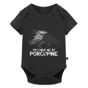 Stab Kaninchen Stachelschwein Naturliebhaber - Baby Premium Kurzarmbody - Schwarz - Vorne