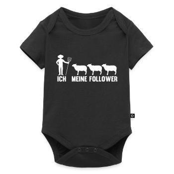 Schaf Schäfer Schäferei Bauer Landwirt Bauernhof S - Baby Premium Kurzarmbody - Schwarz - Vorne