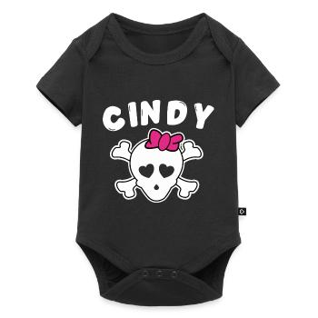 Piratin Cindy Design für Mädchen und Frauen - Baby Premium Kurzarmbody - Schwarz - Vorne