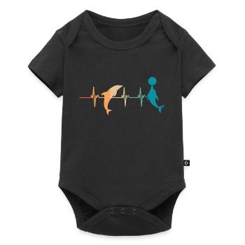 Battement de cœur dauphin - Body à manches courtes Premium Bébé - noir - Devant