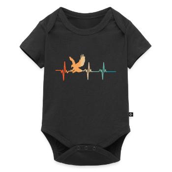 Eagle Heartbeat - Baby Premium short-sleeve bodysuit - black - Front
