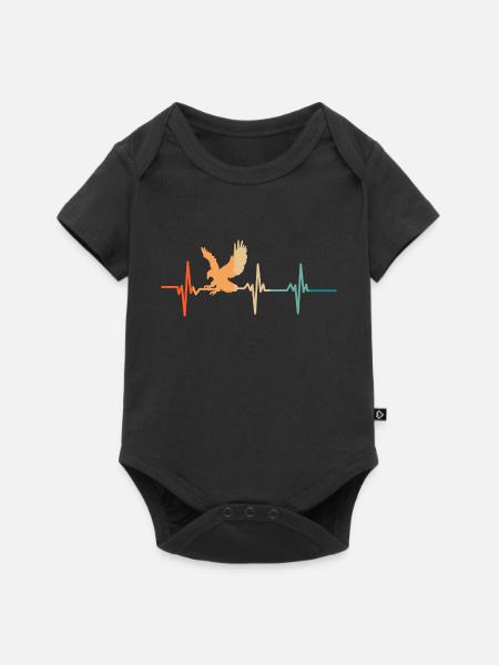 Adler-Herzschlag - Baby Premium Kurzarmbody - Schwarz