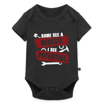 Certains voient une épave, je vois une créativité potentielle - Body à manches courtes Premium Bébé - noir - Devant