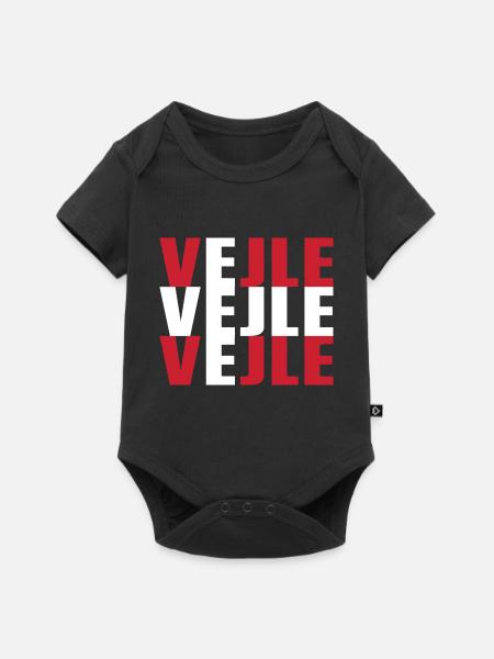 Vejle Dänemark Fahne - Baby Premium Kurzarmbody - Schwarz