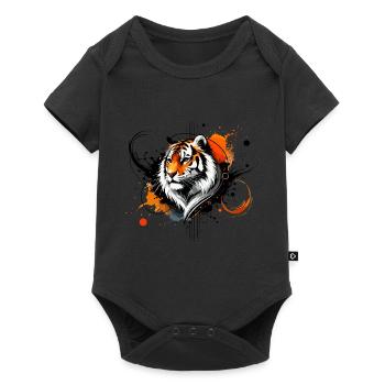 Colorful Watercolor Tiger - Baby Premium short-sleeve bodysuit - black - Front