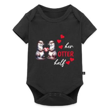 Otter half liebe geschenk - Baby Premium Kurzarmbody - Schwarz - Vorne