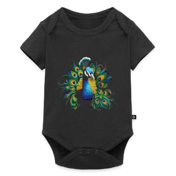 Peacock Peacock Feather Exotic Colorful Colorful Art - Baby Premium short-sleeve bodysuit - black - Front