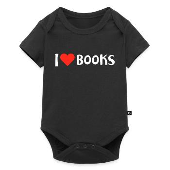 I Love Books Heart Logo - Baby Premium short-sleeve bodysuit - black - Front