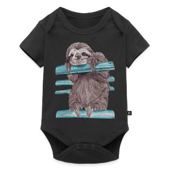 hey mr sloth - Body à manches courtes Premium Bébé - noir - Devant