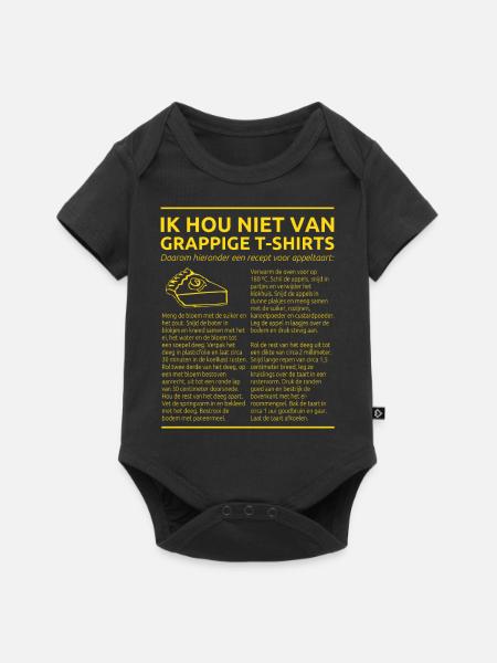 Hou niet van grappige shirts - Premium babyrompertje met korte mouwen  - zwart