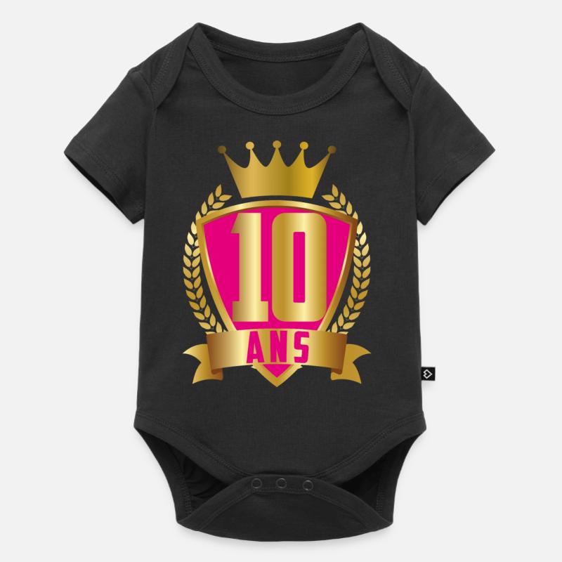 10ANS-ROSE - Body à manches courtes Premium Bébé - noir
