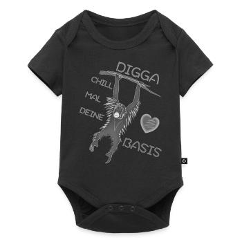 DIGGA CHILL MAL DEINE BASIS - Baby Premium Kurzarmbody - Schwarz - Vorne