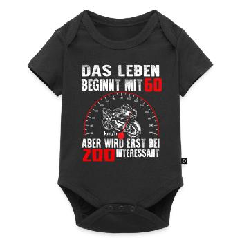 Geburtstag Superbike · 60 Jahre · Shirt · Tacho - Baby Premium Kurzarmbody - Schwarz - Vorne