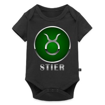 Sternzeichen Stier Horoskop Geschenkidee Geburt - Baby Premium Kurzarmbody - Schwarz - Vorne