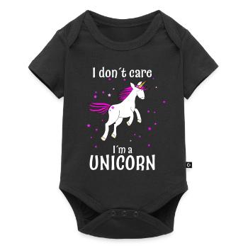 Einhorn Unicorn Magic - Baby Premium Kurzarmbody - Schwarz - Vorne