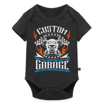 custom garage motorcycle - Baby Premium short-sleeve bodysuit - black - Front