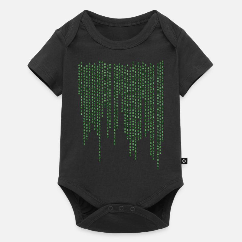 Binary rain - Baby Premium short-sleeve bodysuit - black