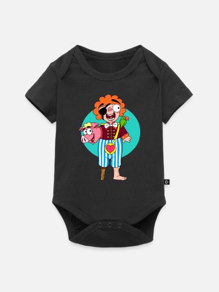 PigPirate - Baby Premium Kurzarmbody - Schwarz