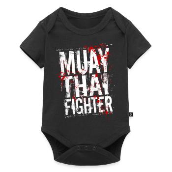 Muay Thai fighter white - Baby Premium short-sleeve bodysuit - black - Front