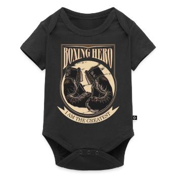 Boxing Hero - The Greatest - On Dark - Baby Premium Kurzarmbody - Schwarz - Vorne