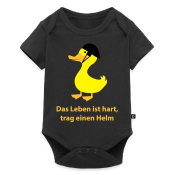 Ente mit Helm - Baby Premium Kurzarmbody - Schwarz - Vorne