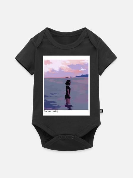 Sommerabende am Meer - Baby Premium Kurzarmbody - Schwarz